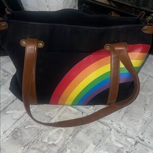 ModCloth Rainbow Black Tote